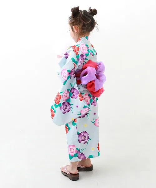 Раздельное кимоно-комбинезон Yukata с двумя поясами, бренд devirock, цвет сиреневый — фото 2
