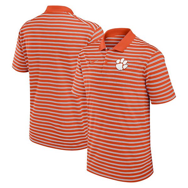

Мужская поло performance primetime victory striped orange/white clemson tigers Nike