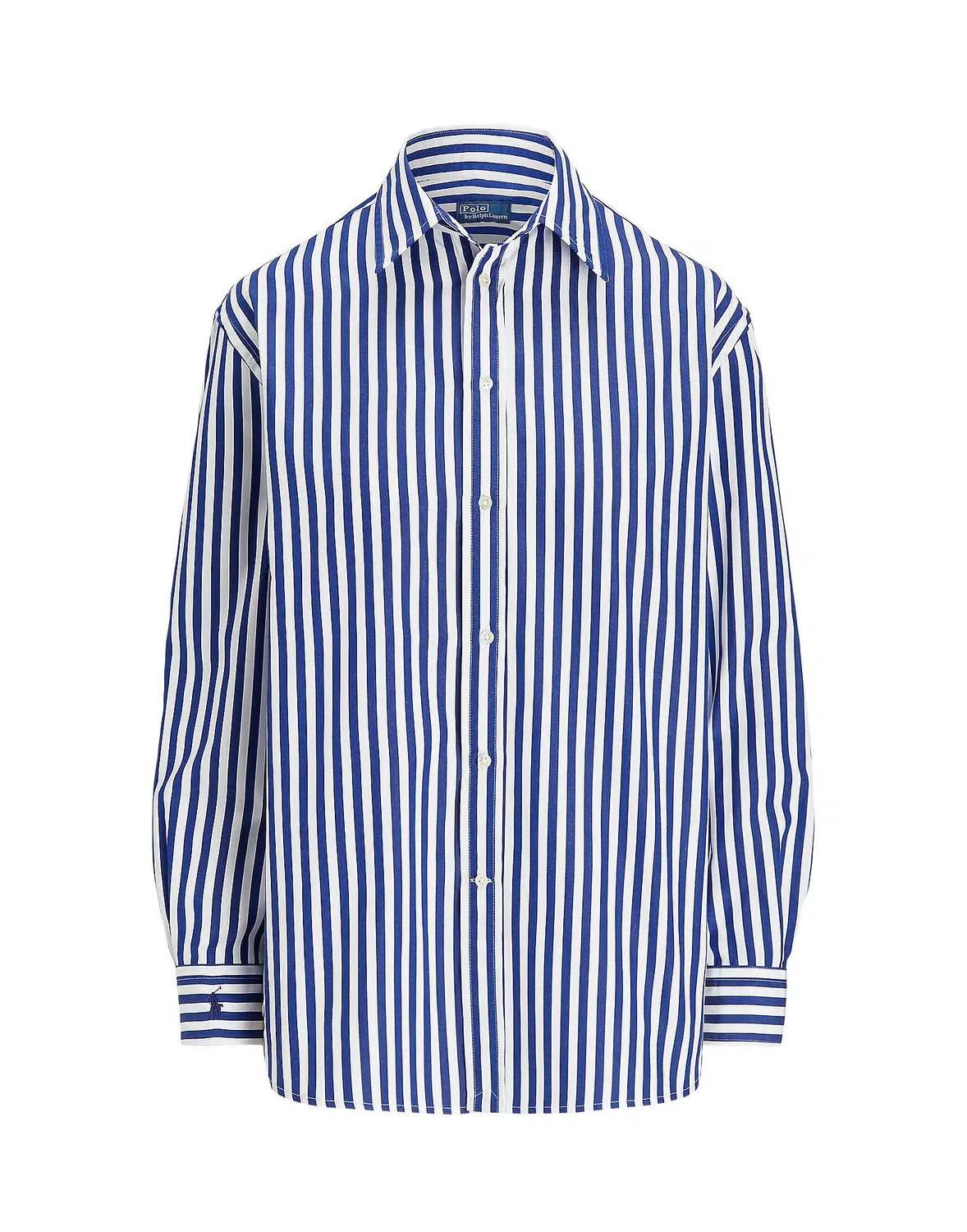 Рубашка OVERSIZE FIT STRIPED COTTON SHIRT POLO RALPH LAUREN синяя
