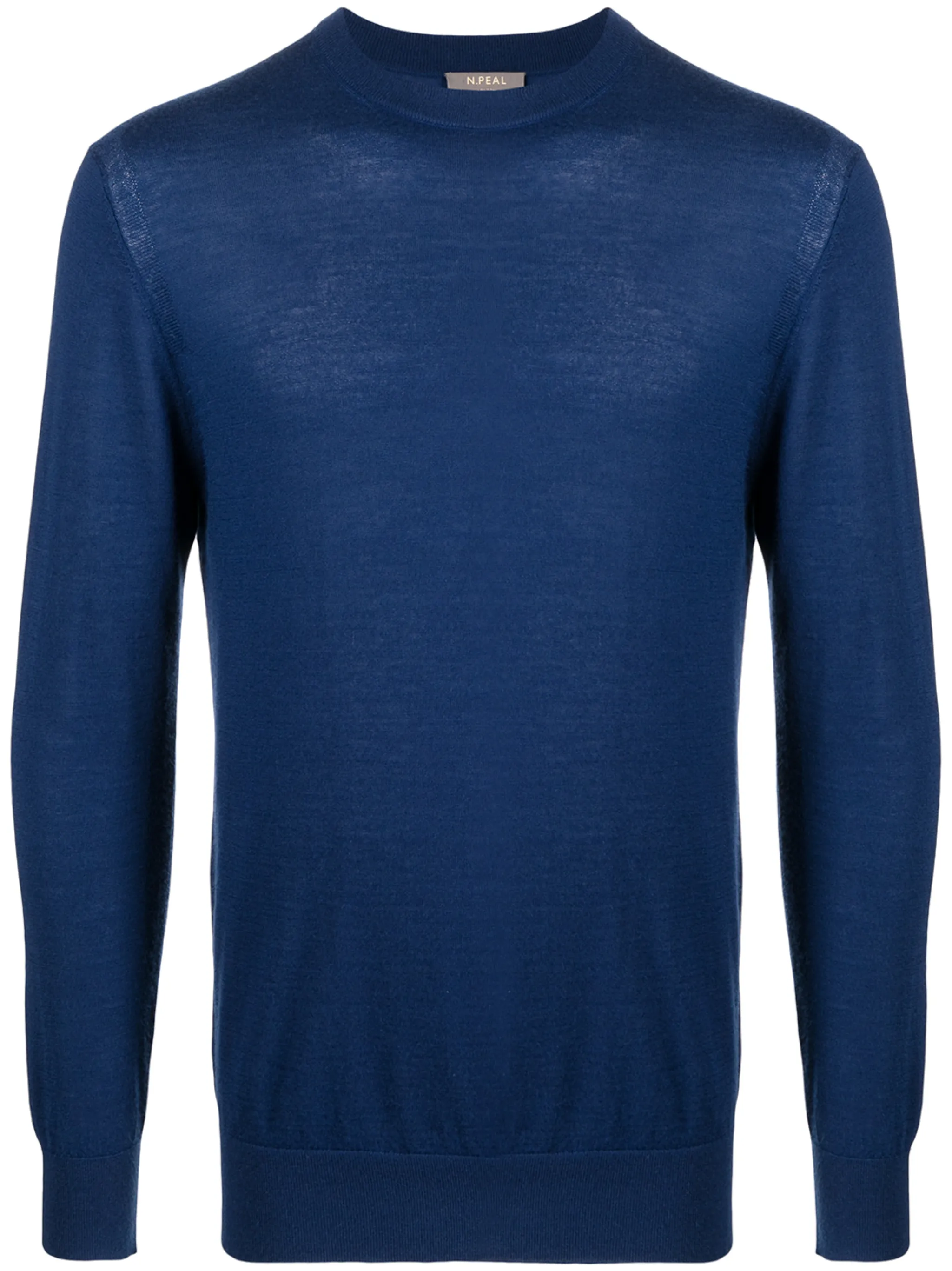 

Кашемировый джемпер с круглым вырезом N.Peal, синий