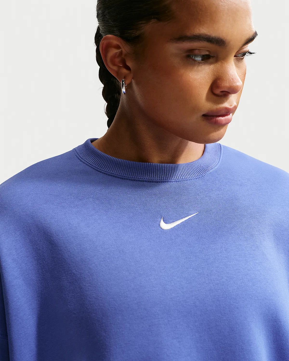 Женский оверсайз-свитшот с круглым вырезом Nike Sportswear Phoenix Fleece, Light Medium Blue/Sail — фото 3