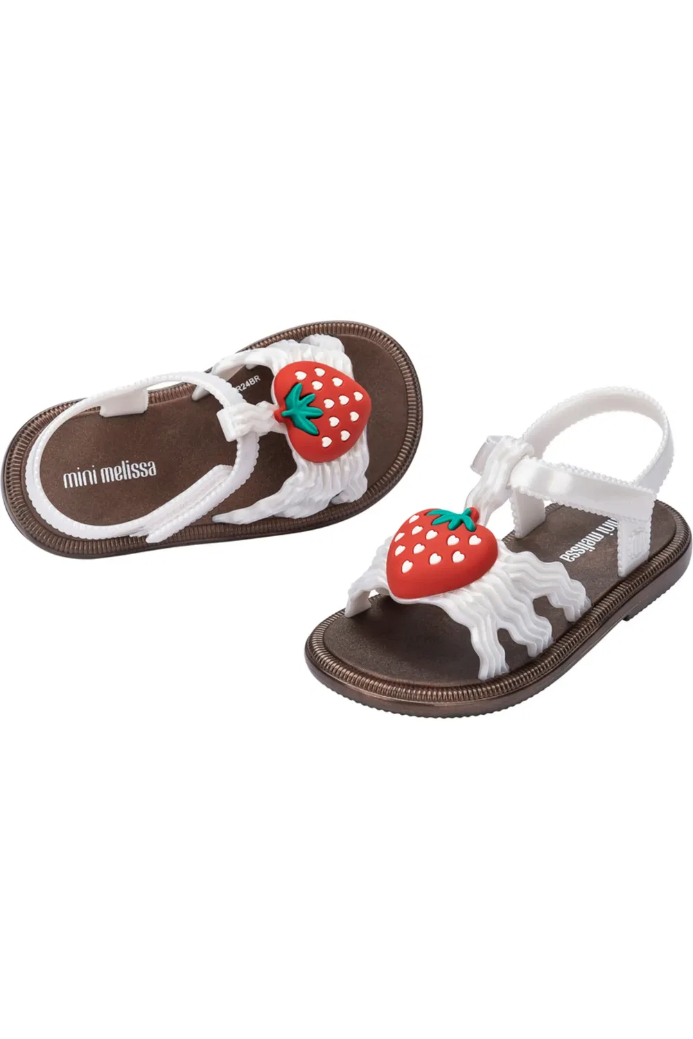 Сандалии детские с регулируемым ремешком Hip Ankle Strap Mini Melissa, Bronze/Pearl White — фото 4