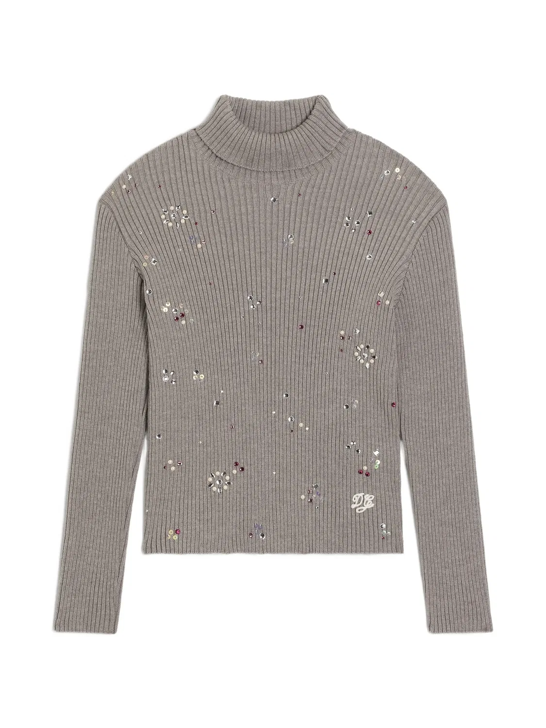 Водолазка серая из шерсти в рубчик Dolce & Gabbana, серый