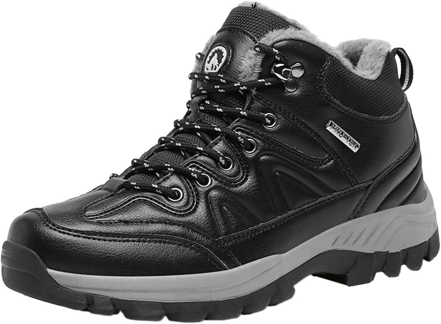 

Мужские зимние кроссовки для улицы, утепленные хлопковые обувь, легкие походные кроссовки, большой размер, повседневные мужские замшевые туфли Generic, черный