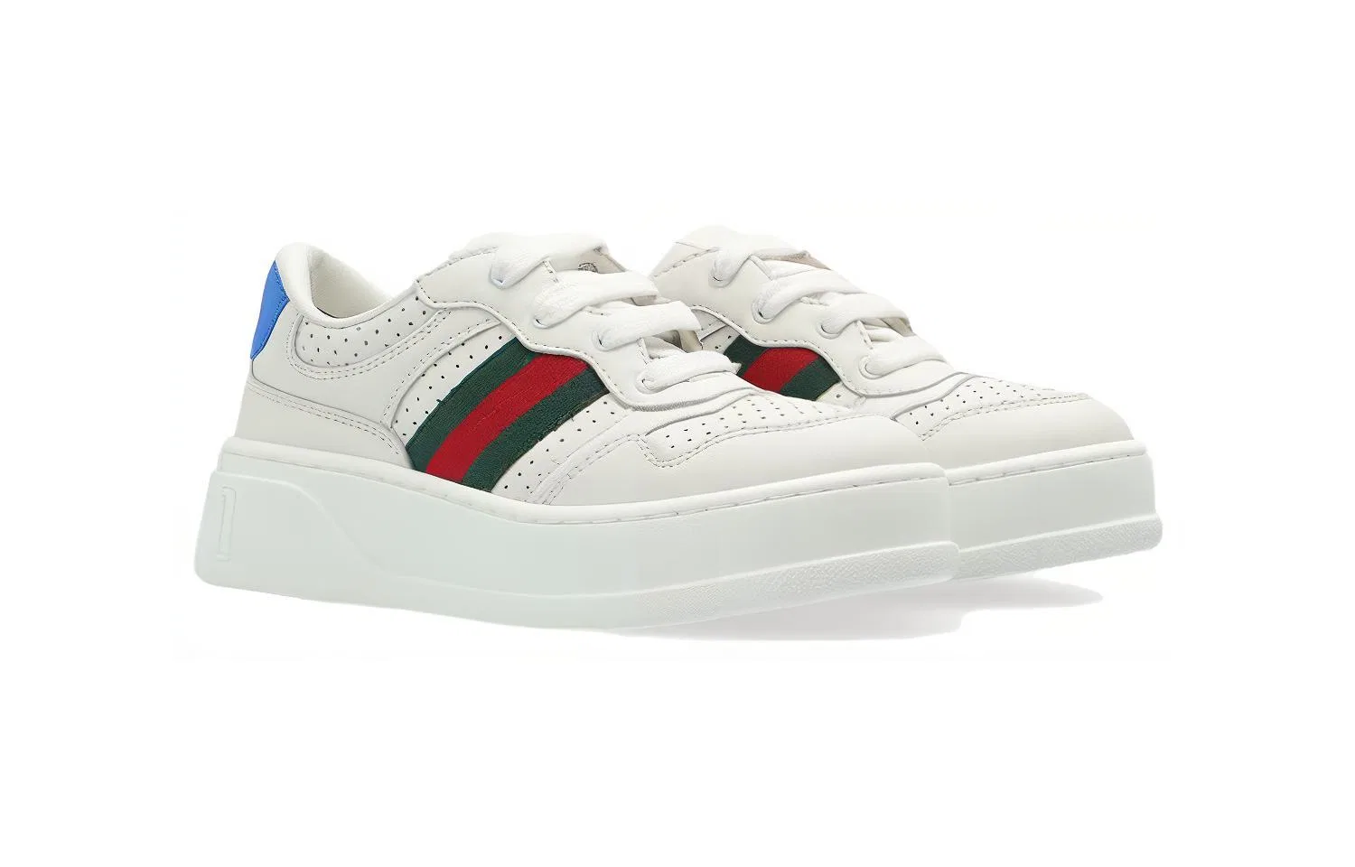 Кроссовки Chunky Lace Up Low Top, GUCCI, White — фото 4