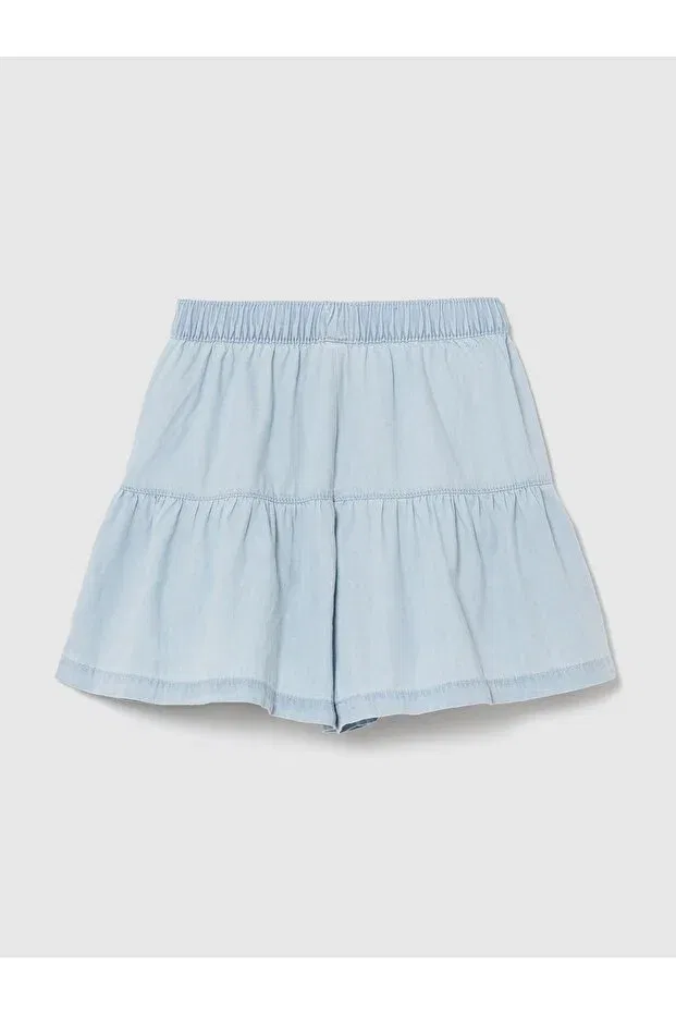 Детские шорты для девочек хлопковые Pull-On Tiered Shorts Gap, Light Blue — фото 2