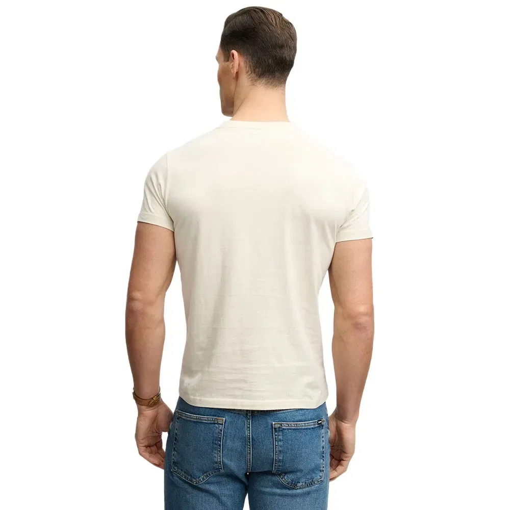 Футболка с коротким рукавом Essential Stacked Logo Embroidered Superdry, бежевый — фото 2