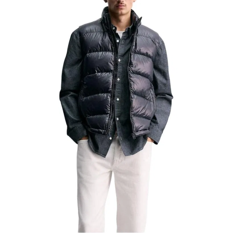 Мужской жилет утепленный с воротником-стойкой Deep Sea Blue ZARA, Deep Sea Blue — фото 4