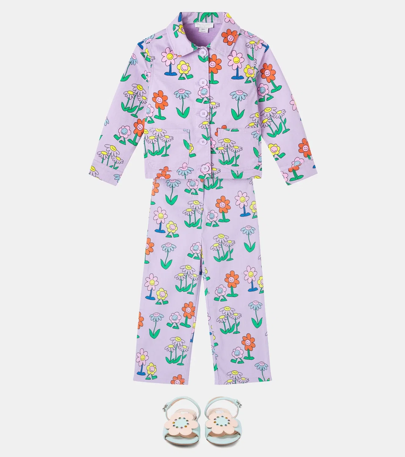 Легкая куртка с цветочным принтом Stella Mccartney Kids, фиолетовый — фото 2