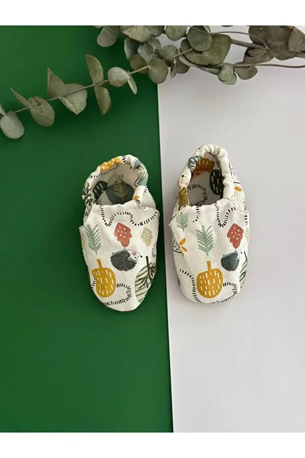 Детские тапочки-пинетки без задника с принтом Нескользящие Baby, Colored