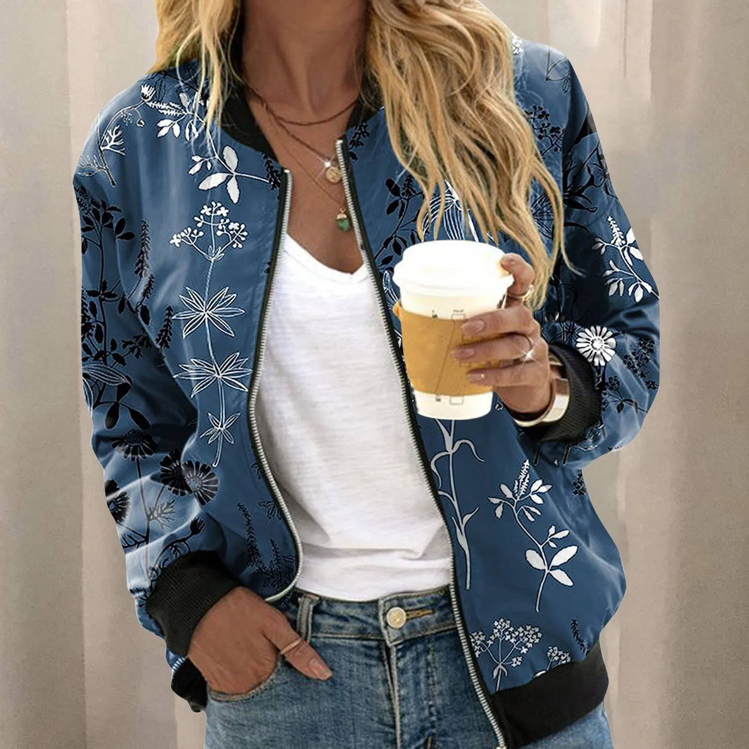 Женская куртка с цветочным принтом Casual Jackets, Marina Militare — фото 3