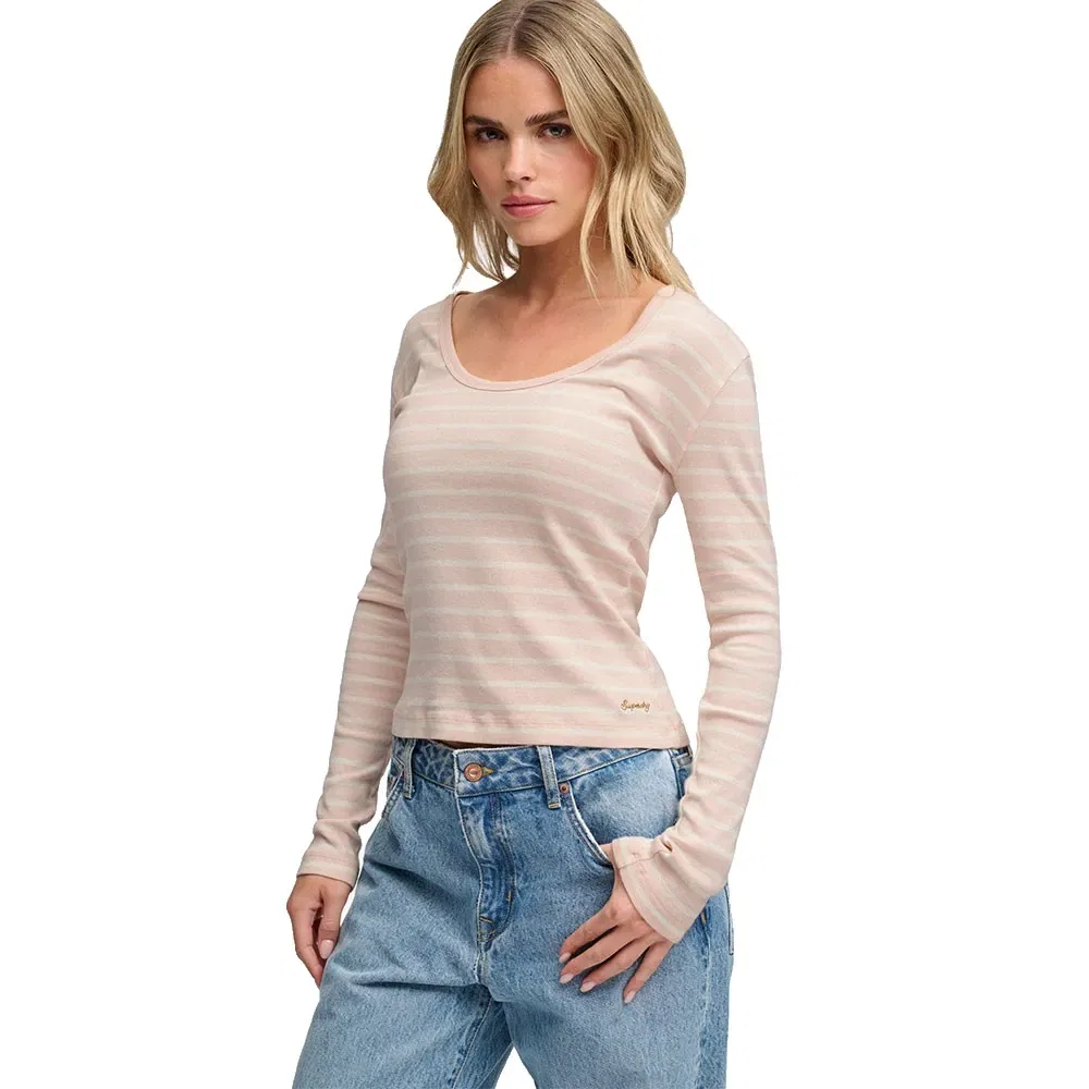 Женская футболка с длинным рукавом Athletic Essentials Striped Superdry, Pink