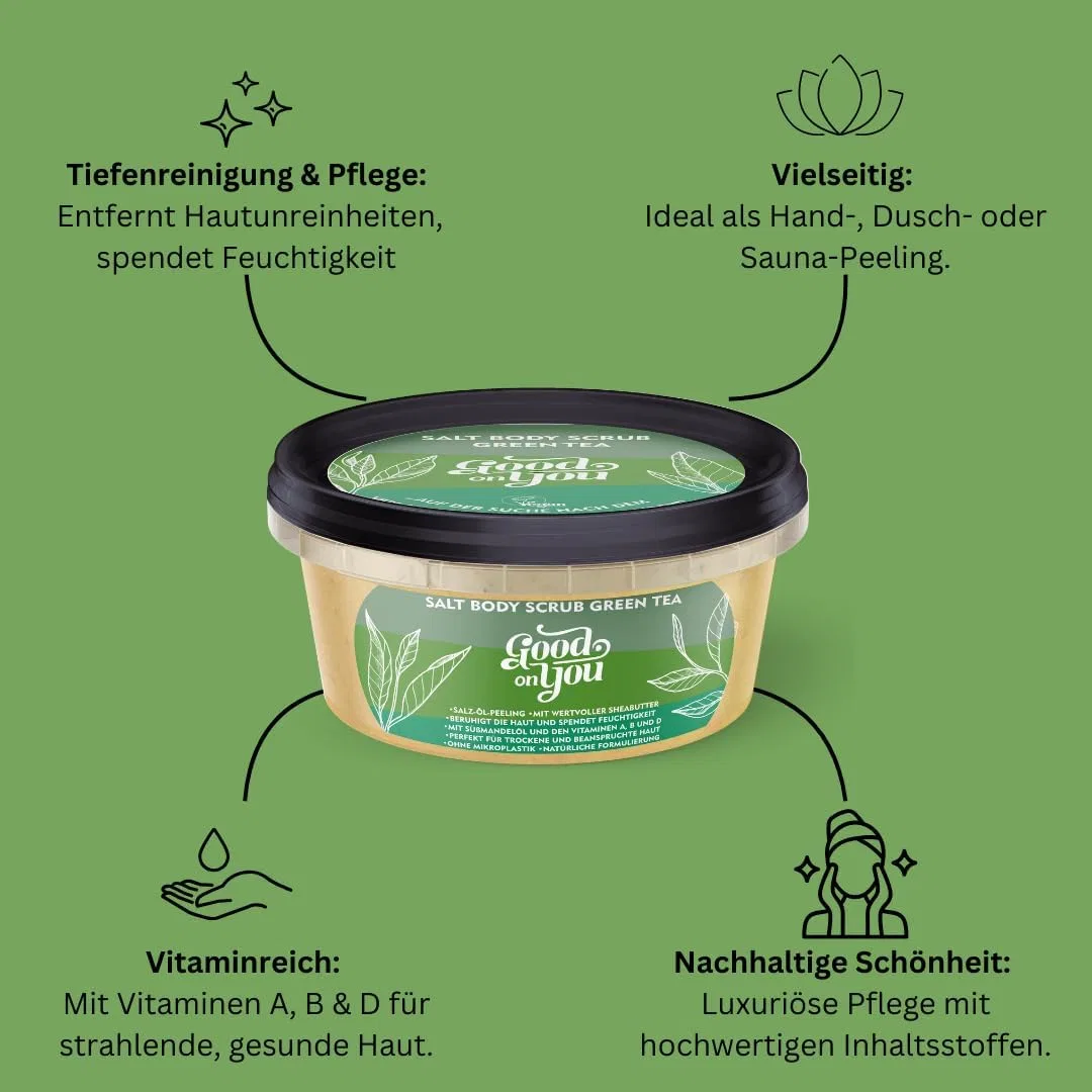 Скраб для тела с солью и маслами Green Tea, Good on You, набор 5 шт., 60 г — фото 3
