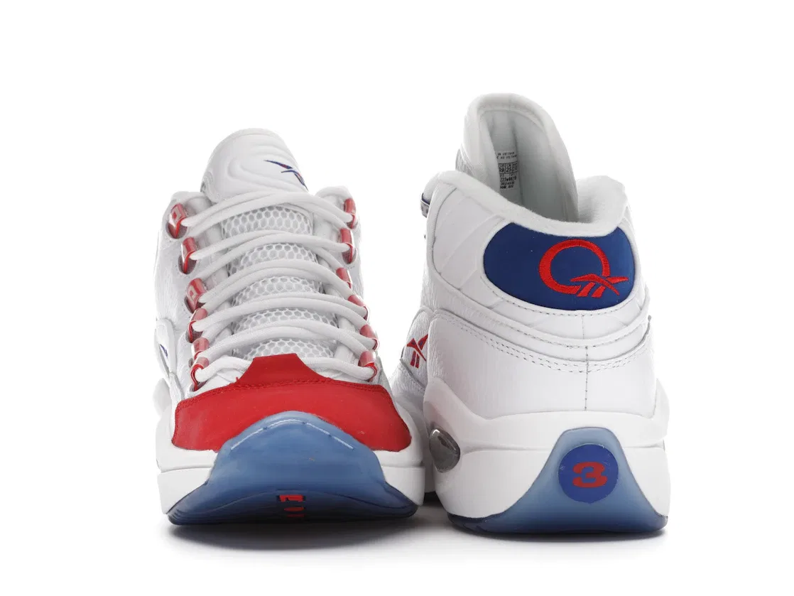 Детские кроссовки с высоким верхом Reebok Question Mid Double Cross (GS), White/Collegiate Royal-Primal Red — фото 4
