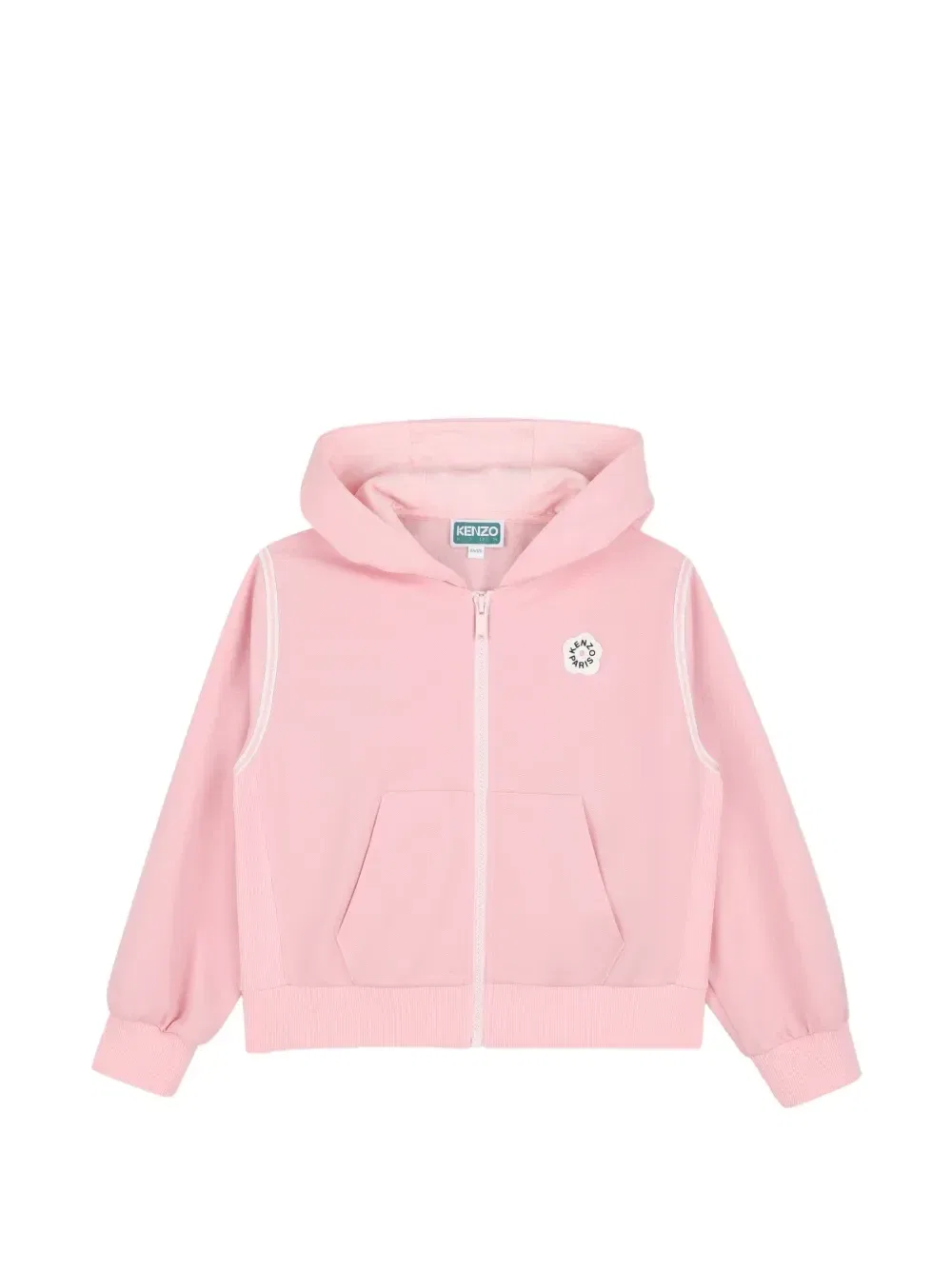 Худи на молнии с нашивкой-логотипом Kenzo Kids, розовый