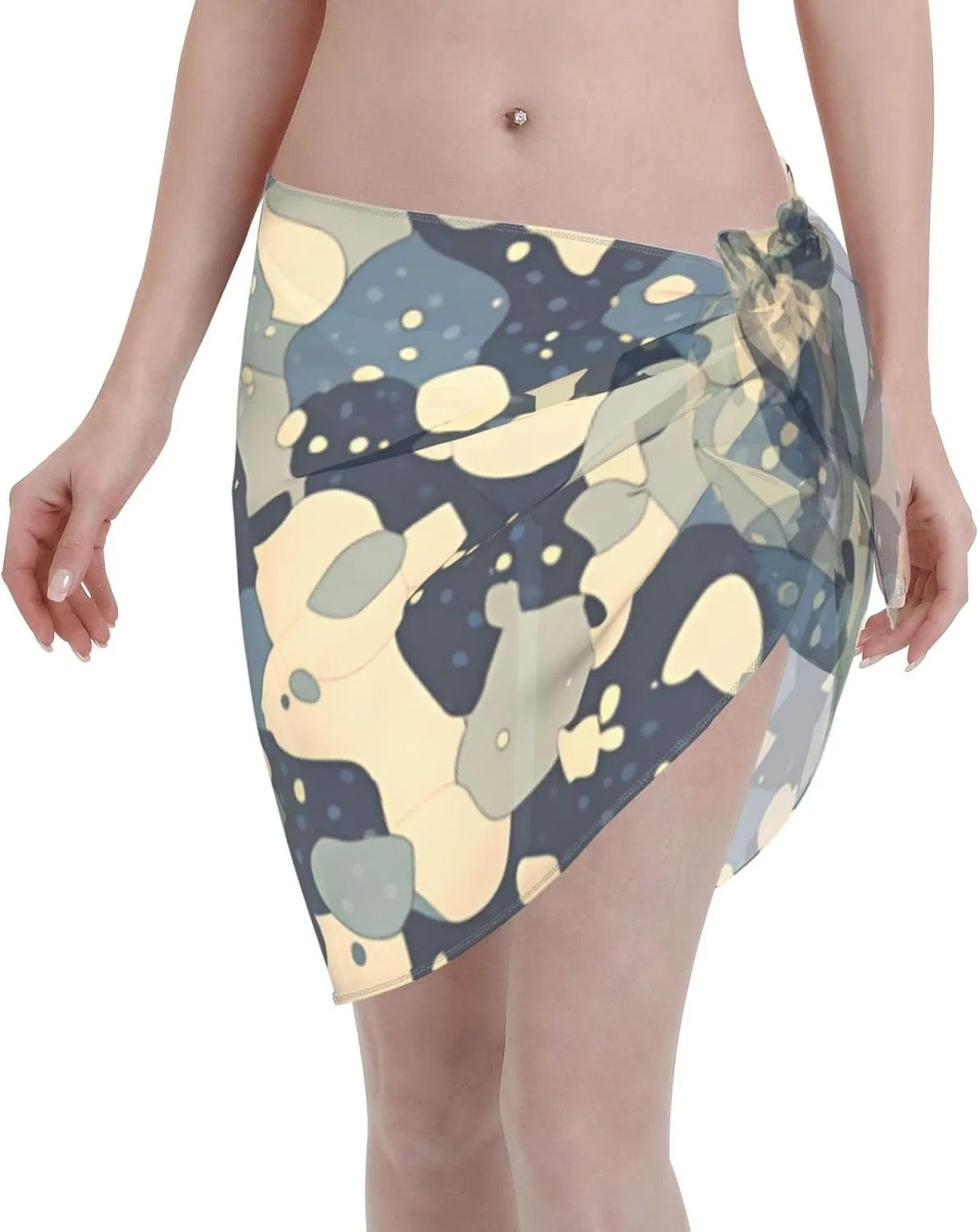 Женский пляжный саронг с принтом, Green and Navy