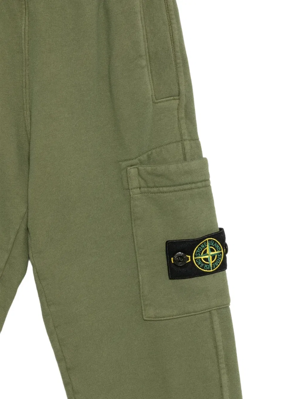 Брюки-карго из хлопка с нашивкой-логотипом Stone Island Junior, зеленый — фото 3