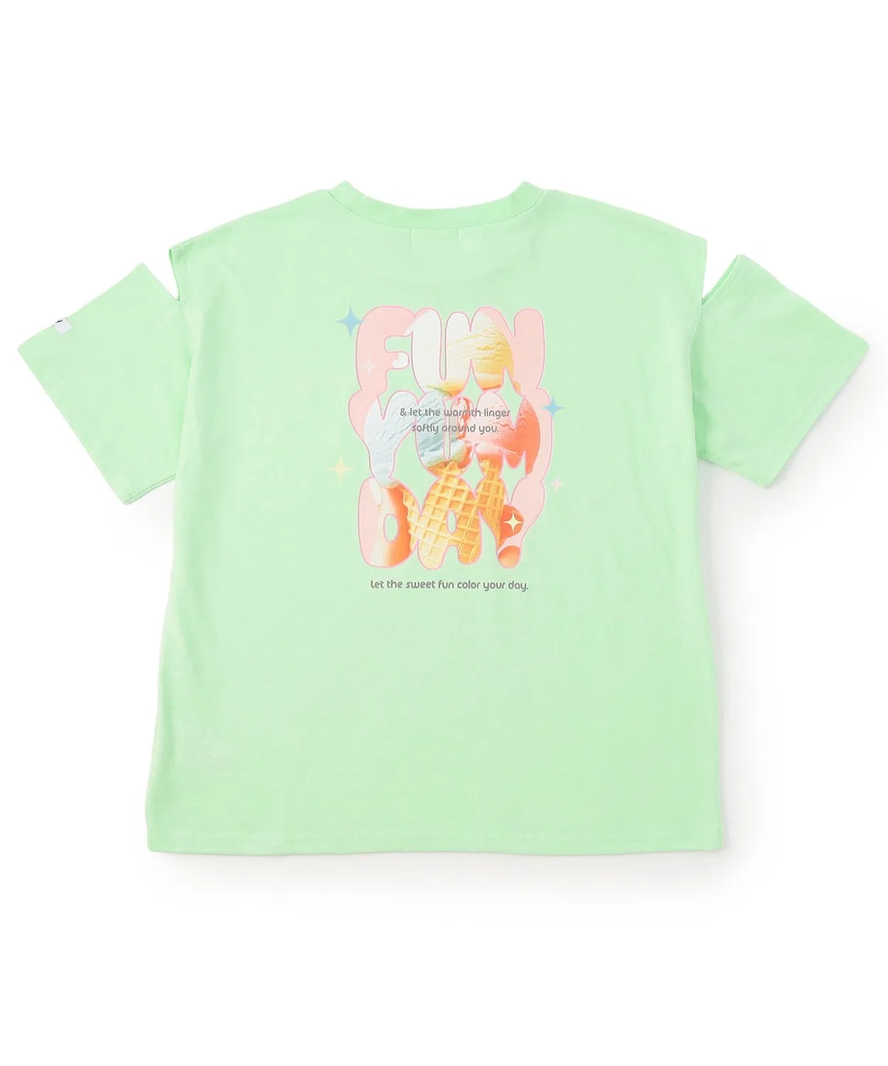 Детская футболка с принтом Logo Cut Transfer Short Sleeve T-Shirt algy, Mint — фото 3