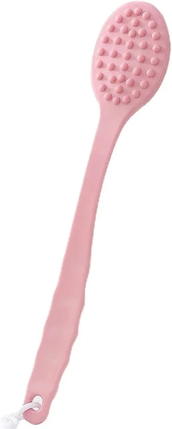 Щетка для тела с длинной ручкой, ZFIHAV, набор 2 шт, 35x7 см, Pink