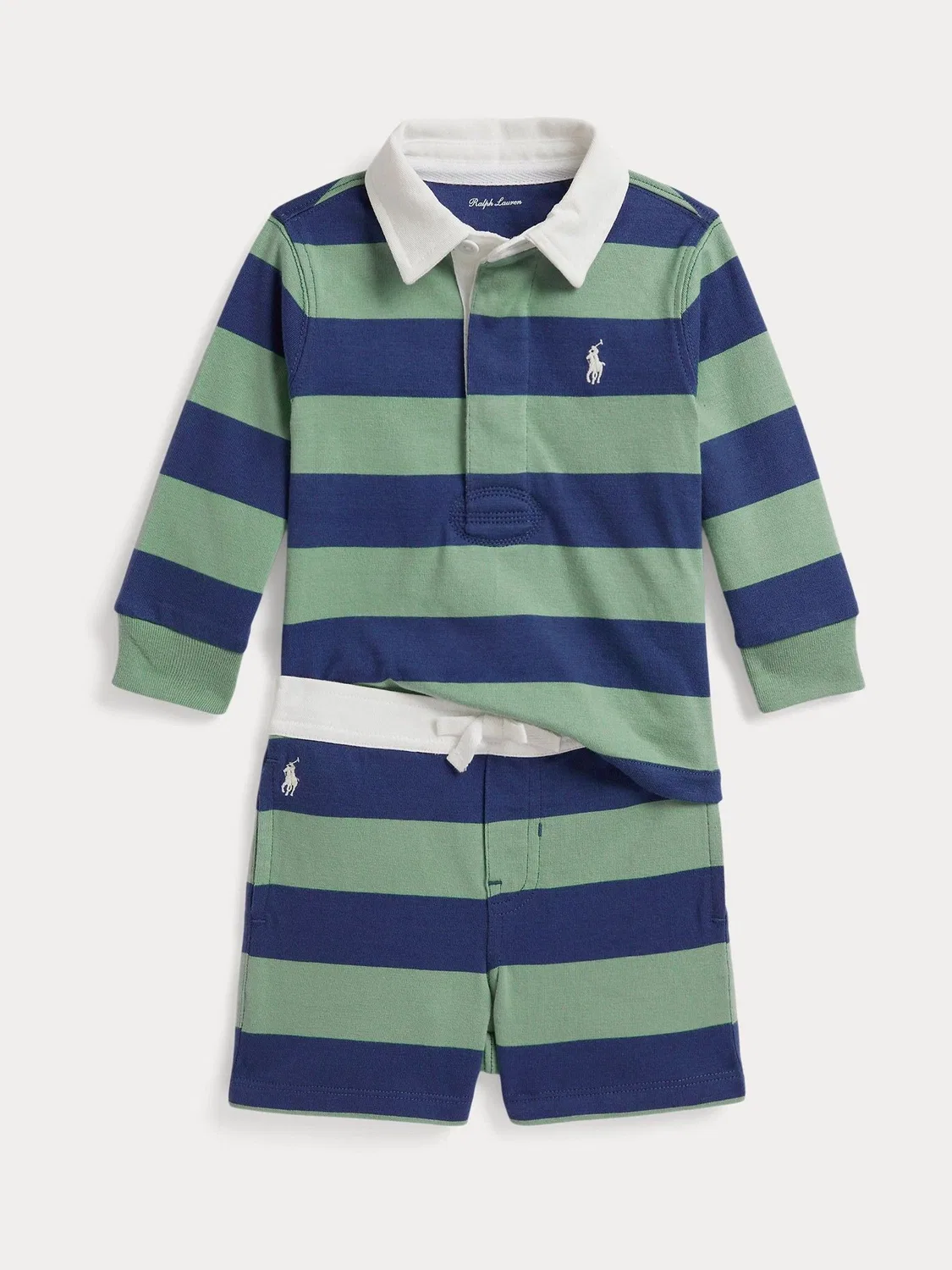 Набор поло и шорт Polo Ralph Lauren с полоской, синий