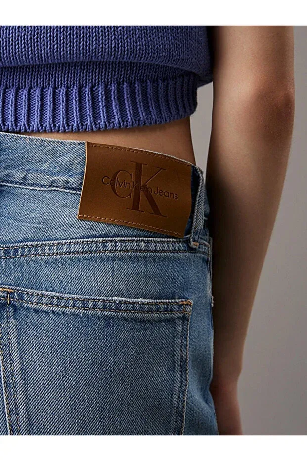 Женские джинсы прямые с высокой посадкой Calvin Klein, Blue — фото 3