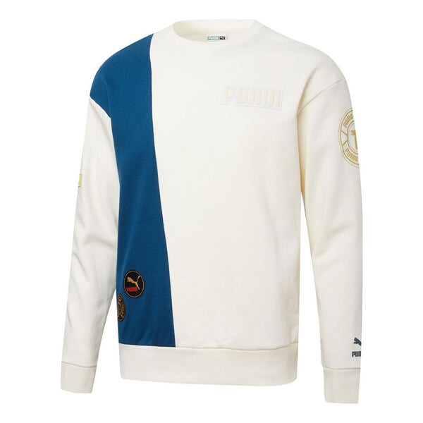 

Свитер mix badge long crew sweater 'white' Puma, белый