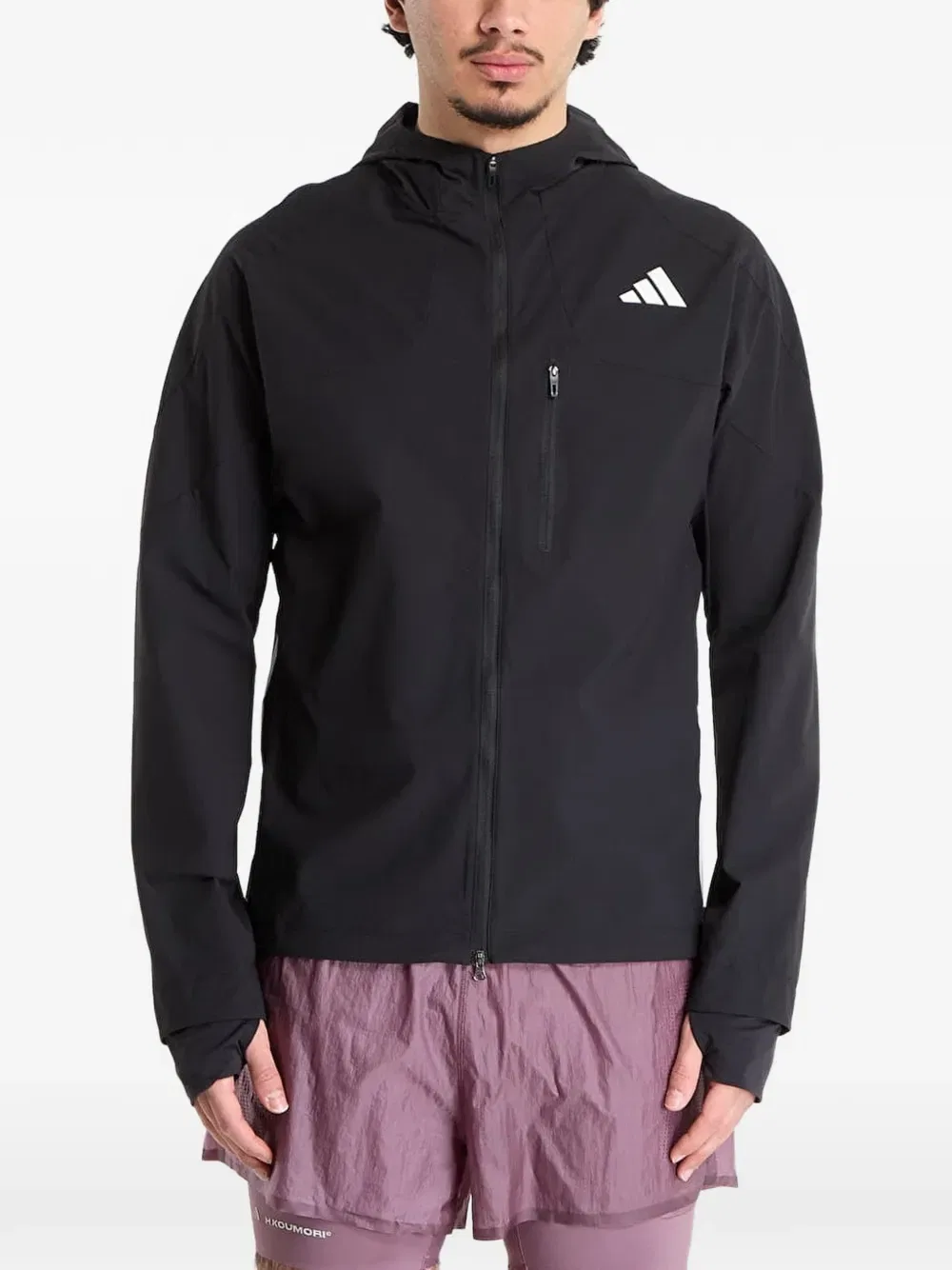Ветровка с логотипом Adizero Adidas, черный