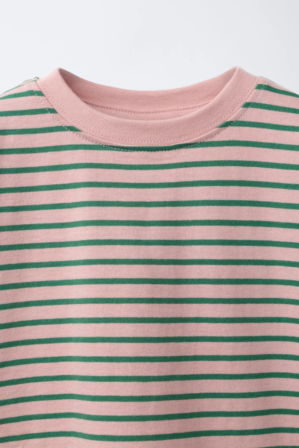 Полосатая футболка ZARA, Pastel Pink — фото 3