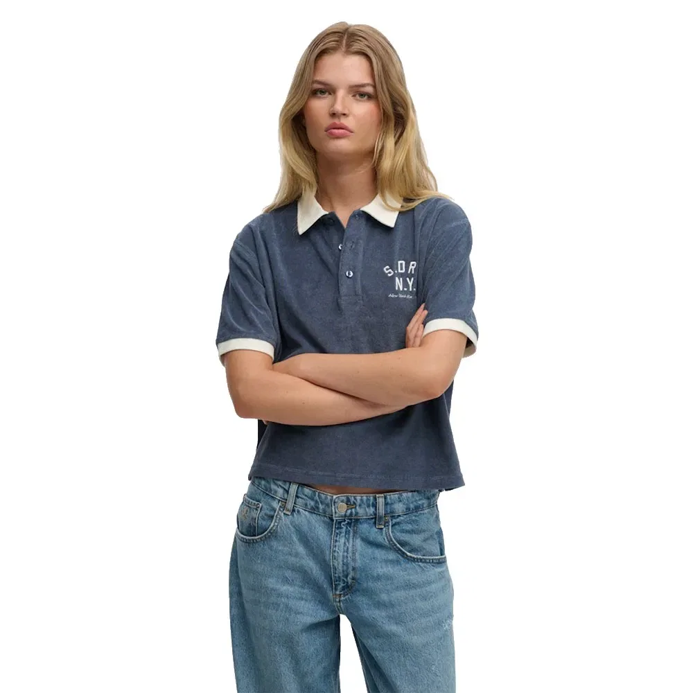 Женское поло с коротким рукавом Heritage Terry Superdry, Blue