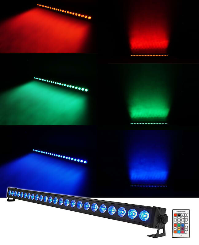 

Rockville BATTERY STRIP 24 Перезаряжаемая RGBW Color DJ Wash Light Bar/DMX/Remote