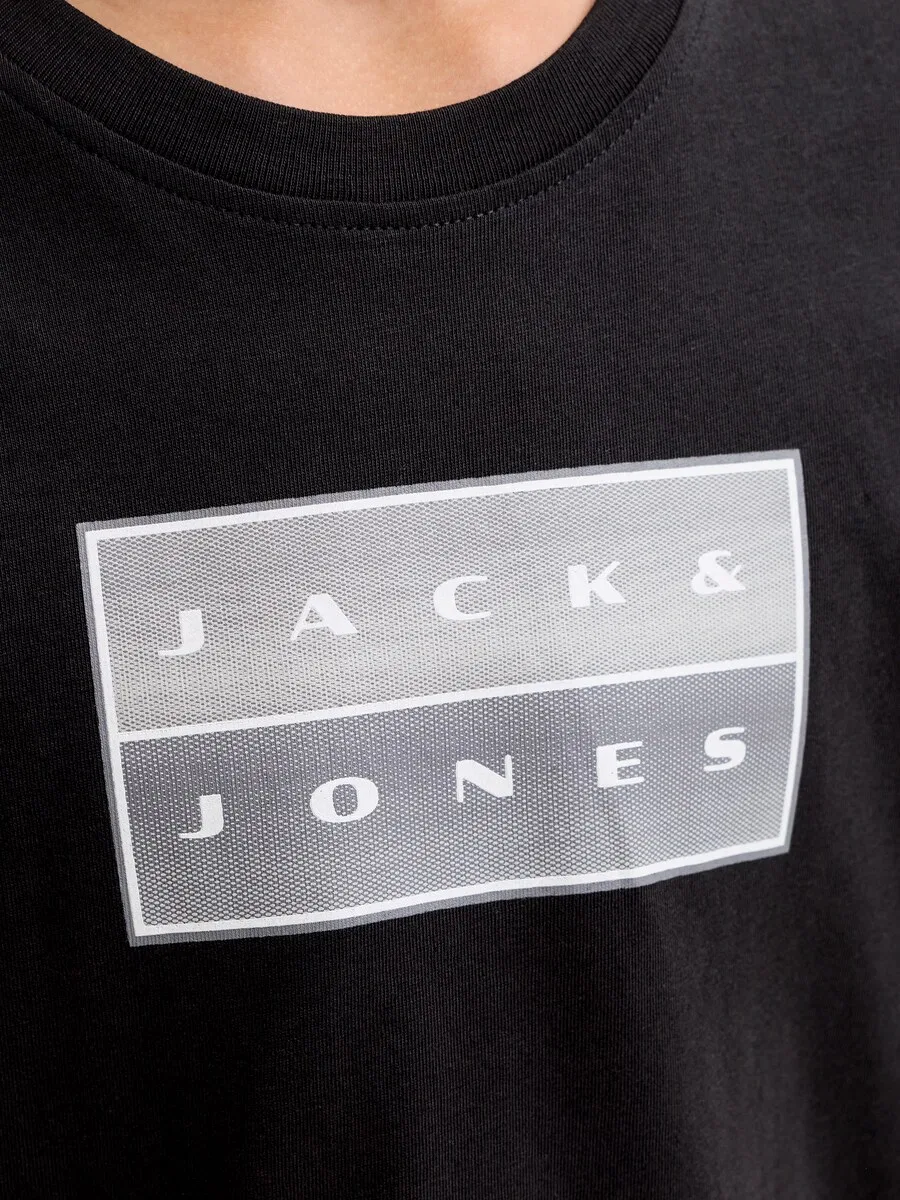 Детская футболка Jack & Jones Junior 'JCOFUSION' черного цвета — фото 3