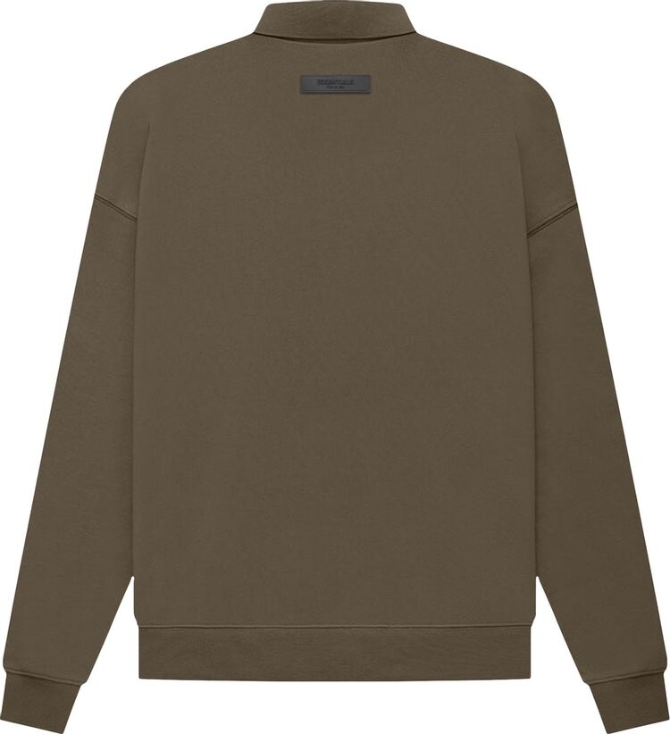 Лонгслив Fear of God Essentials Long-Sleeve Polo 'Wood', коричневый — фото 3