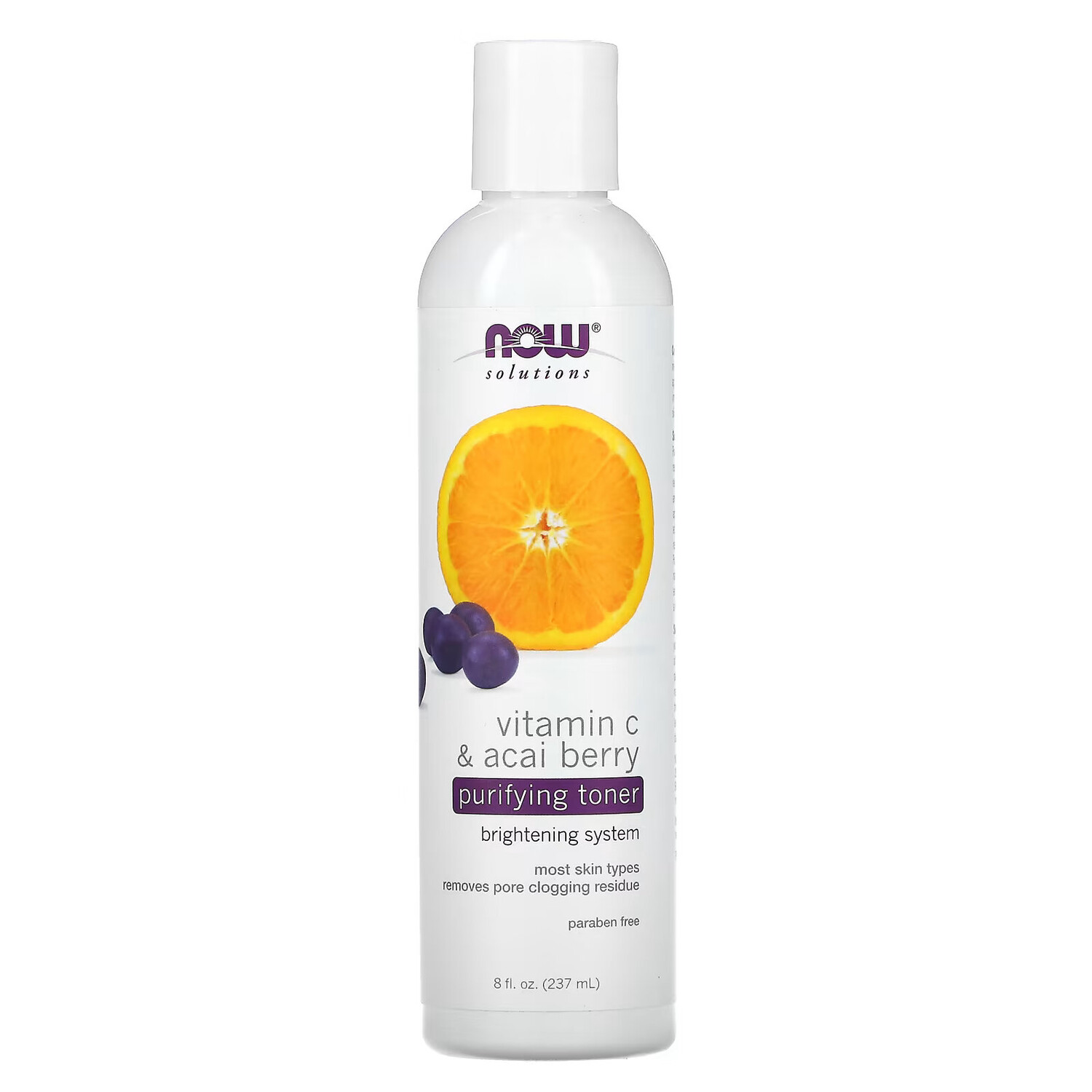 

NOW Foods, Solutions, очищающий тоник, витамин С и ягоды асаи, 237 мл