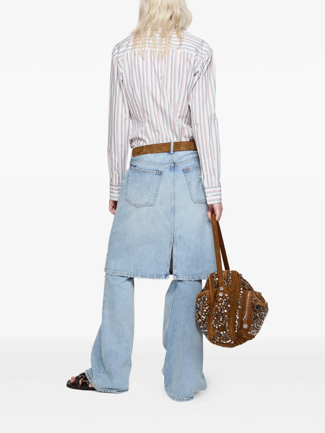 Рубашка с бантом белая Acne Studios, белый — фото 3