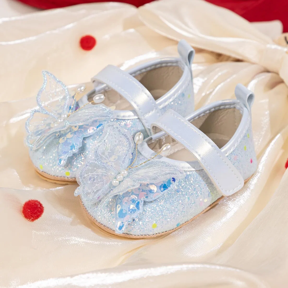 Детские туфли Мэри Джейн для девочек с бантом HsdsBebe, Blue — фото 4