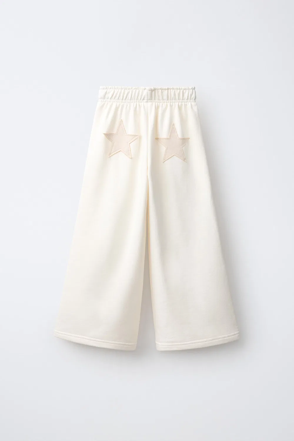 Брюки с широкими штанинами и нашивкой в виде звезд ZARA, Sand — фото 2