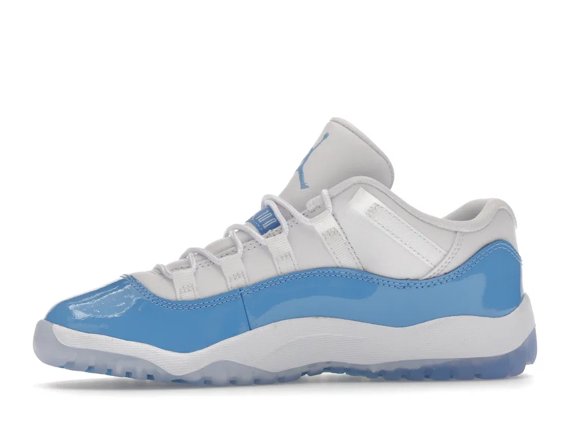 Детские кроссовки Lifestyle с патентованной кожей Jordan 11 Retro Low, White/University Blue/Black — фото 3