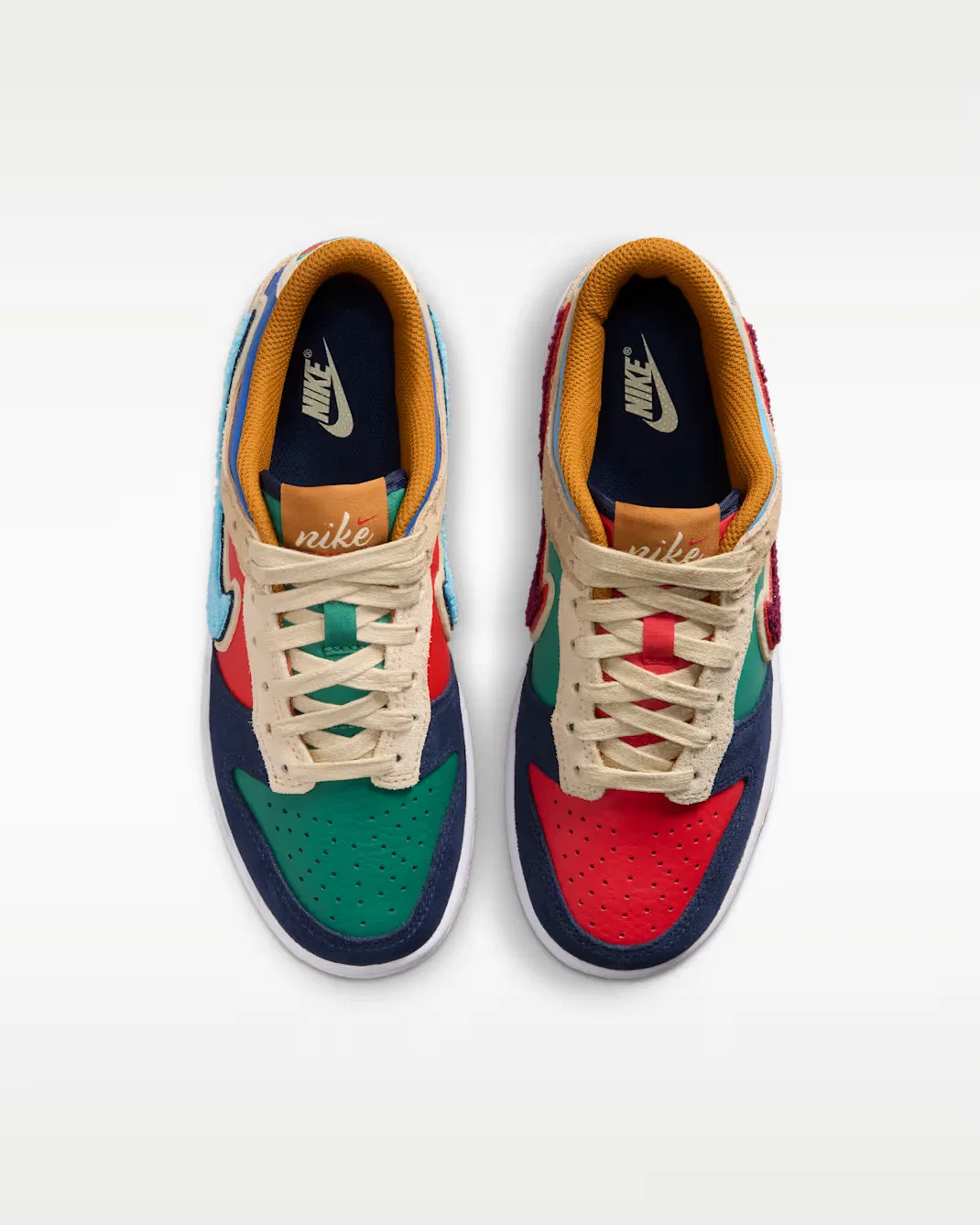 Кроссовки для детей постарше Nike Dunk Low, Midnight Navy/Green Noise/Linen/Speed Red — фото 4
