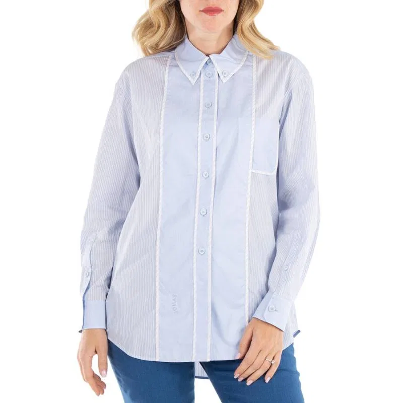 Женская рубашка Light Blue Burberry, Light Blue — фото 4