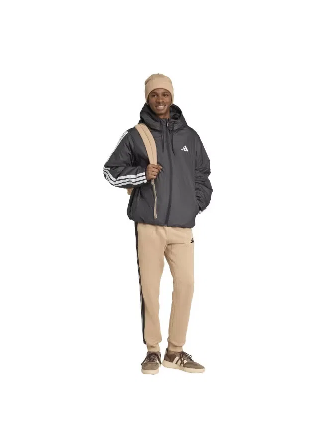 Куртка утепленная с капюшоном Essentials climawarm 3-stripes Adidas, черный — фото 4