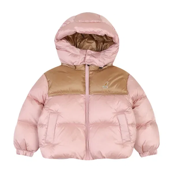Пуховик короткий цветной блок QD 0004, Kangol Kids, розовый