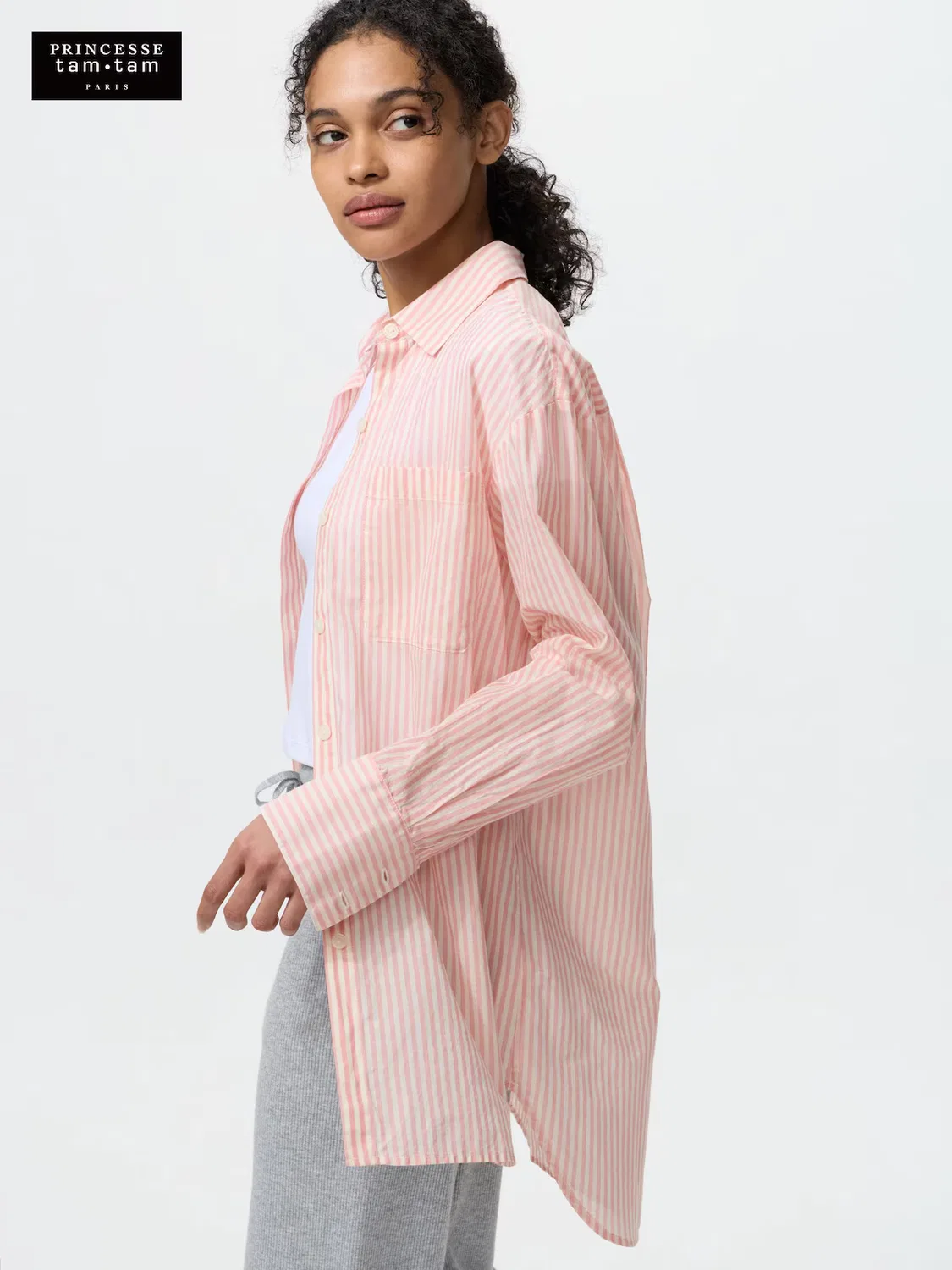 Рубашка Uniqlo, длинная, хлопковая