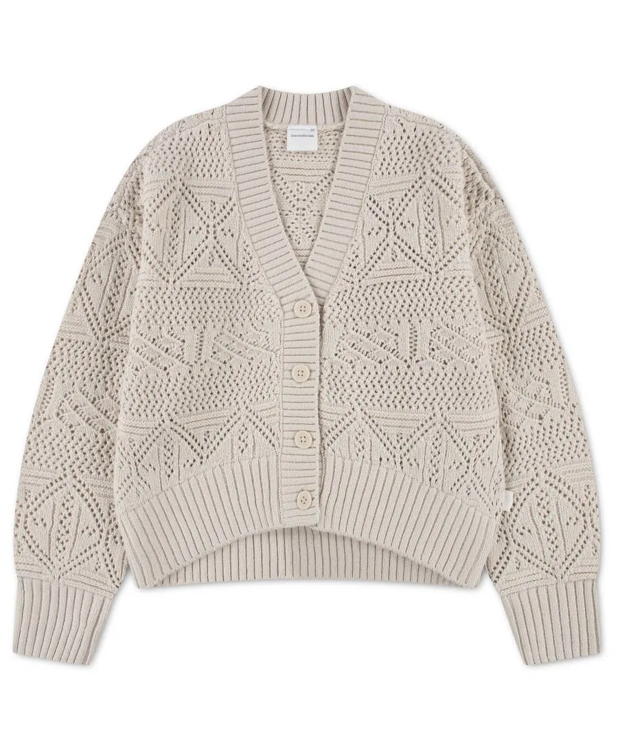 Кардиган с точечным вязанием и завязками спереди abercrombie kids, Light Beige