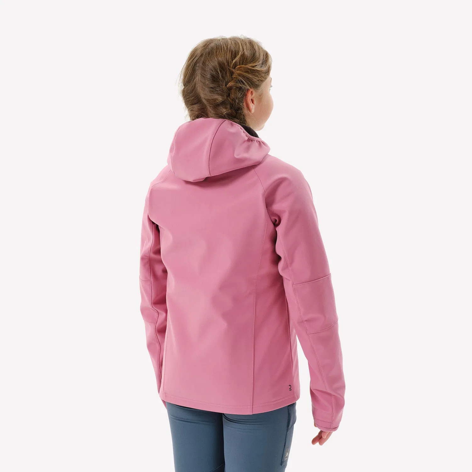 Детская ветрозащитная куртка для мальчиков и девочек Softshelljacke Kinder Wandern Große 123-172 - MH900 Quechua, Altrosa Rauchschwarz — фото 4