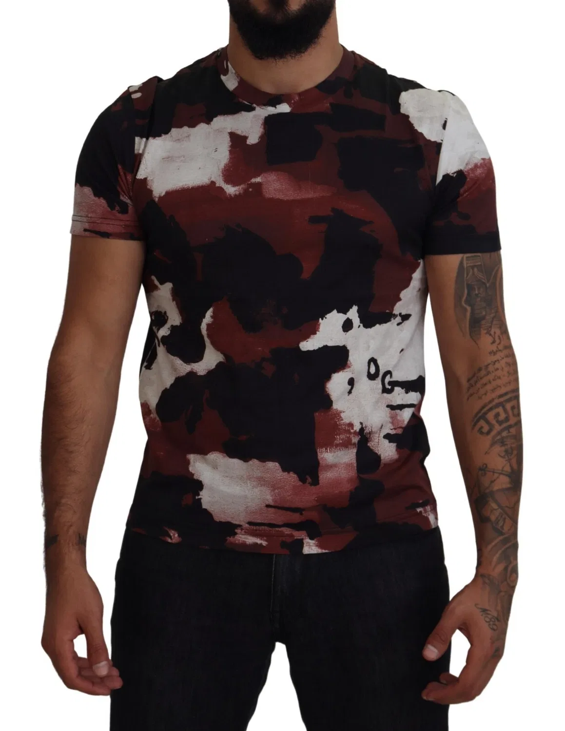 Мужская футболка с принтом Multicolor Tie Dye Cotton Crew Neck T-shirt Dolce & Gabbana, Multicolor — фото 4
