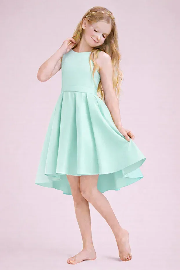 Детское платье для девочек с принтом Nsmkidslife, Mint Green — фото 3