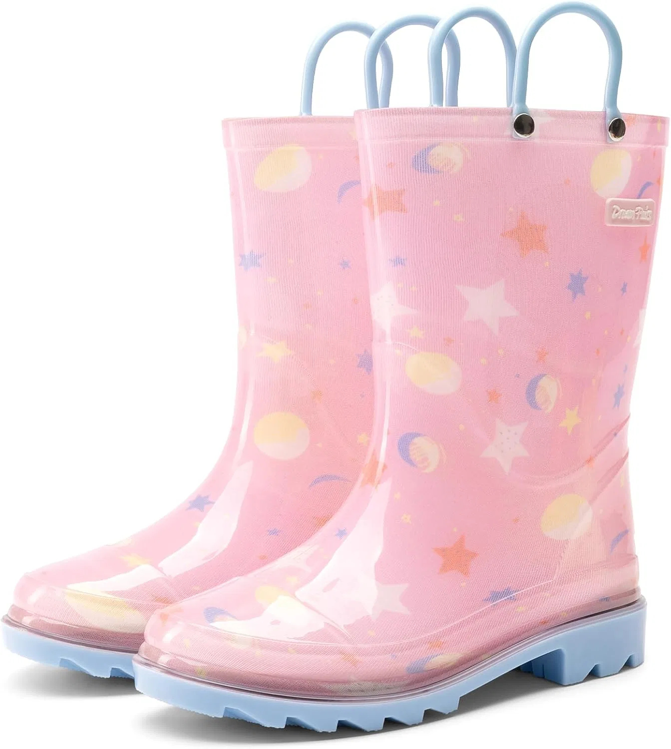 Детские сапоги дождевые водонепроницаемые DREAM PAIRS, Pink Multi