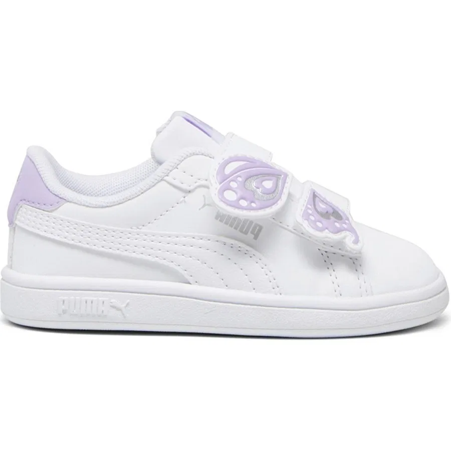 Кроссовки детские с ремешками Puma Smash 3.0 Bfly V Inf, Белый