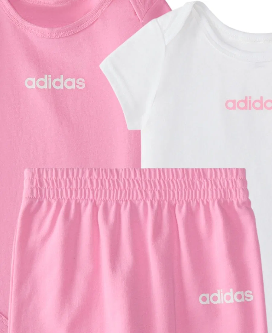 Комплект из 2 боди и брюк adidas, Bright Pink — фото 3