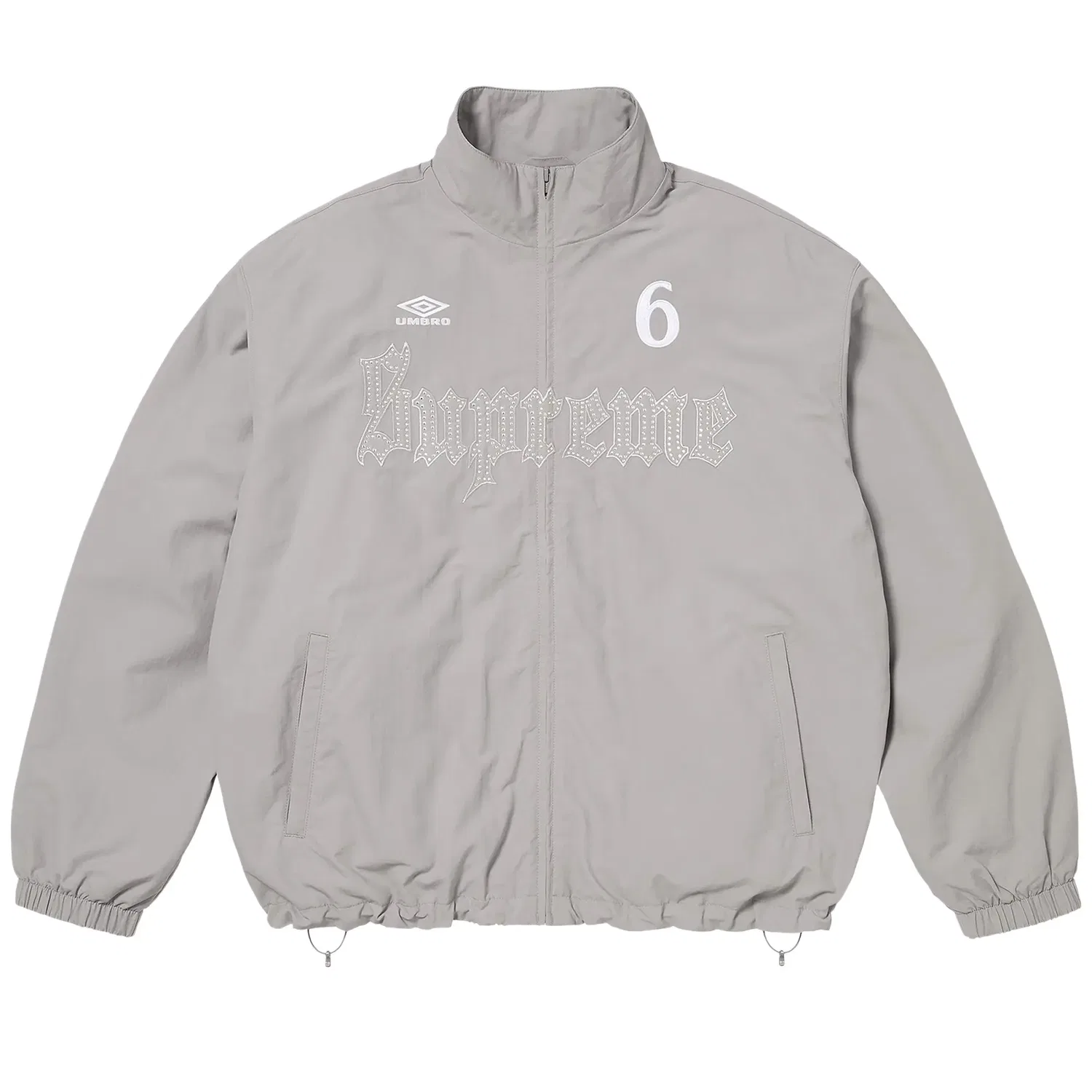 Спортивная куртка Supreme x Umbro со стразами, серый